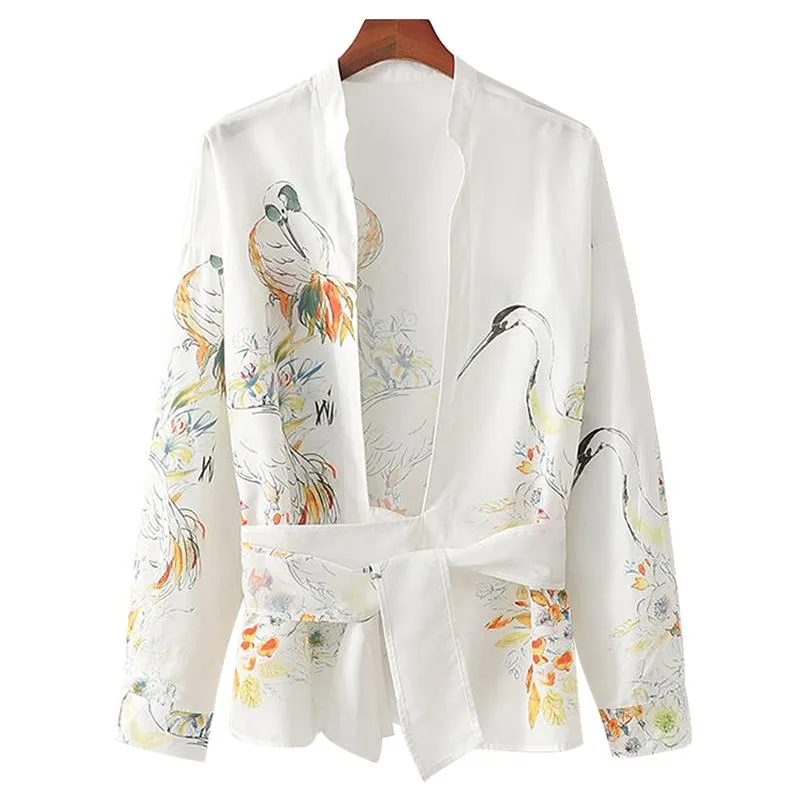 Camicette da donna Camicie Vintage Stampa floreale Donna Kimono Cardigan Summer Beach Camicetta Yukata 2022 Moda Allentato Magliette e camicette Camicia DD2470