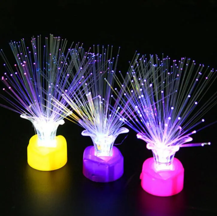 Giocattoli illuminati a LED Festival Bastoncini ottici Lampade in fibra di rosa Lampada decorativa regolabile Giocattolo luminoso per feste