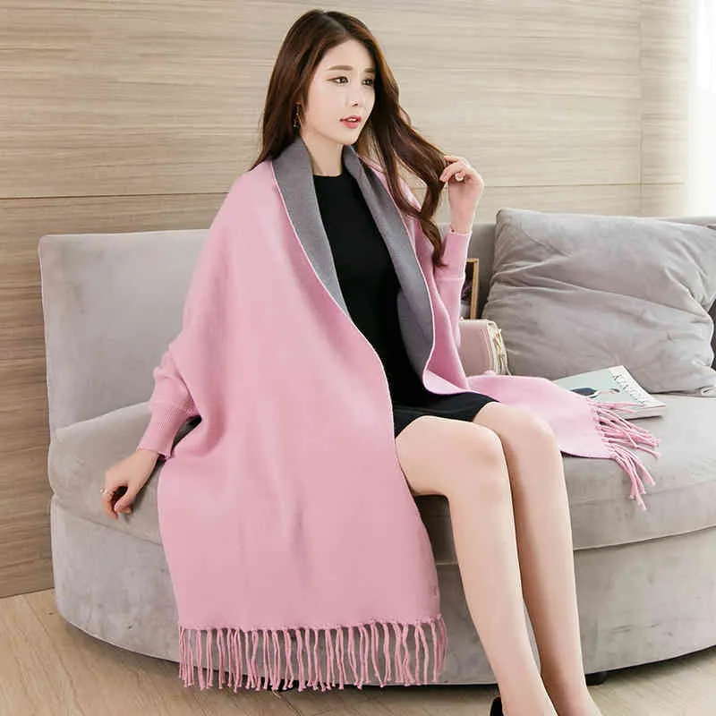 Vrouwen bont faux vrouwen roze sjaal met mouwen poncho dikke sjaals wraps voor dames warme winter poncho's en capes