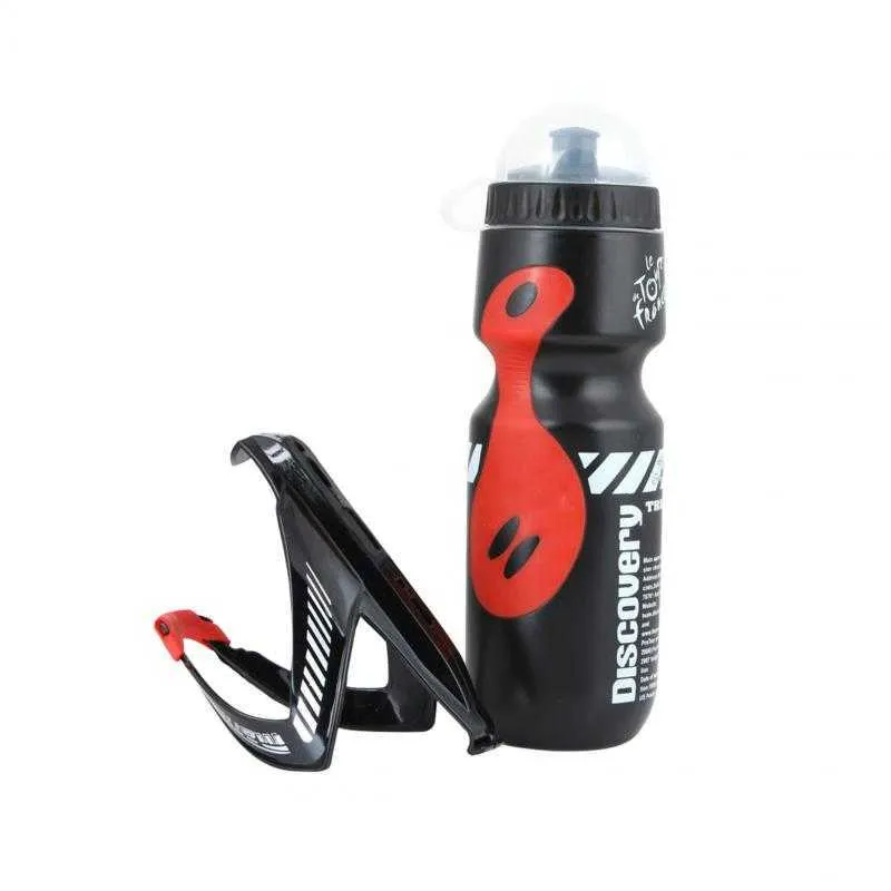 650ml Bike Water Bottle with Holder Kit Anti-slip PE Lightweight Outdoor Cycling Water Bottle Rack Accessories Set Y0915