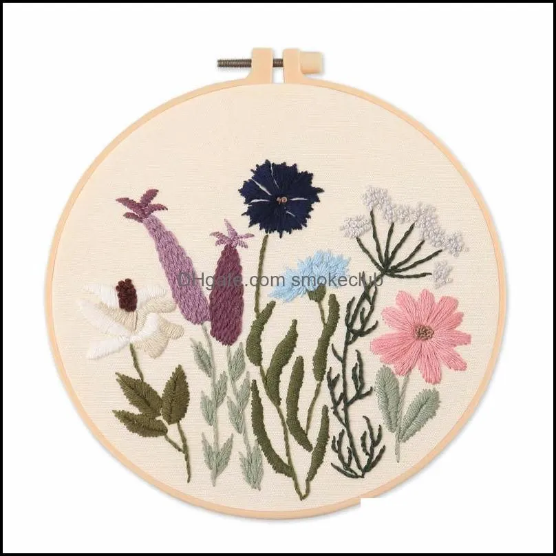 Other Arts And Crafts Flower Embroidery Start DIY Kits With Hoop For Beginner Needlework Cross Stitch Set Handmade Sewing Craft Art