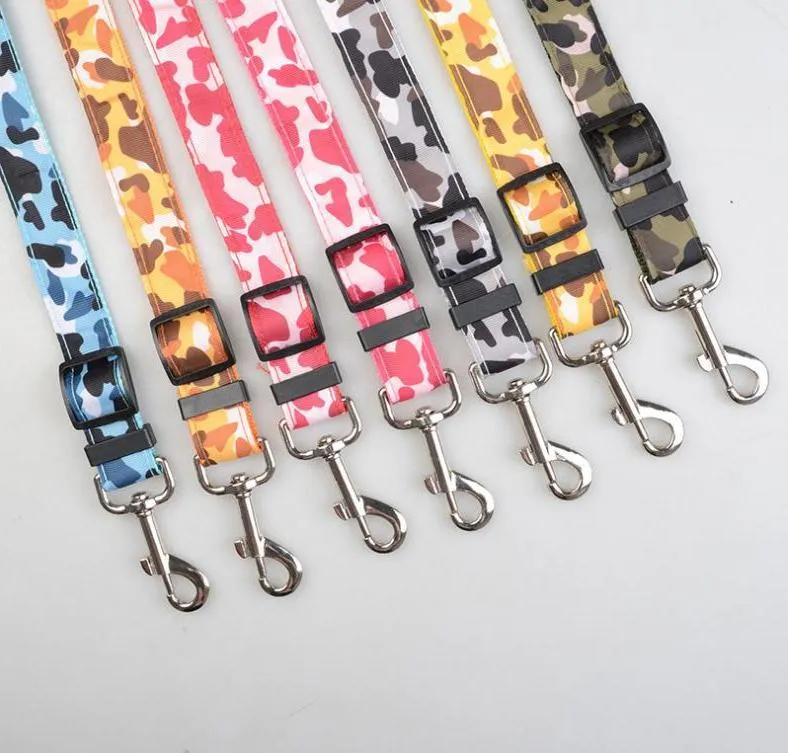 100pcs Camouflage Color Dog Pet Car Safety Seat Belt Harness Restraint Lead Adjustable Leash Wholesale