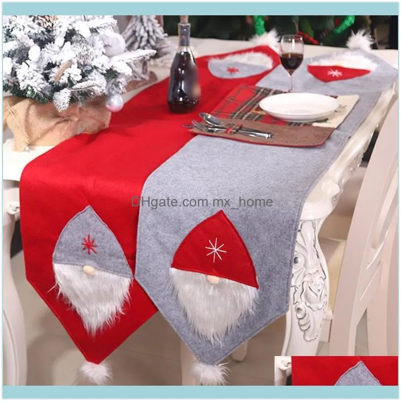 Kerst feestelijke feestartikelen Gardenchristmas decoraties Creatieve linnen tafelkleed tafel vlag Desktop decoratie jaar voor thuisdruppel de