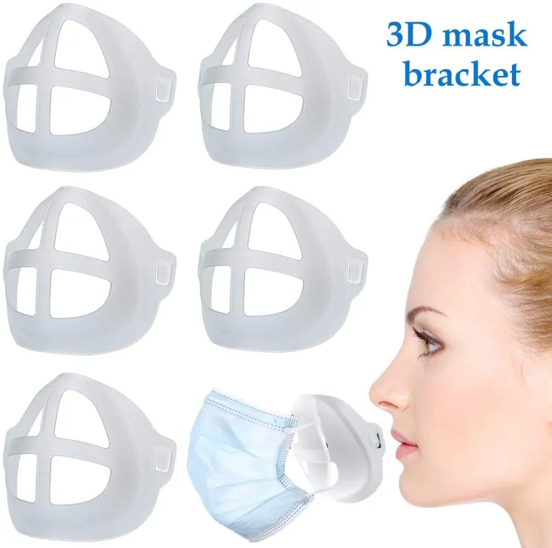 3D-Silikon-Gesichtsmasken-Halterung, Unterstützung für Atemhilfe, Hilfe, Maske, Innenkissen, Halterung, Maskenhalter, atmungsaktives Ventil, Lippenstift-Schutz