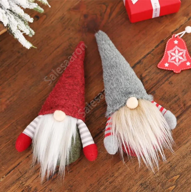 DHL Christmas handgjorda svenska gnome Skandinaviska Tomte Santa Nisse Nordic Plush Elf Toy Table Ornament Xmas Tree Decorations das280