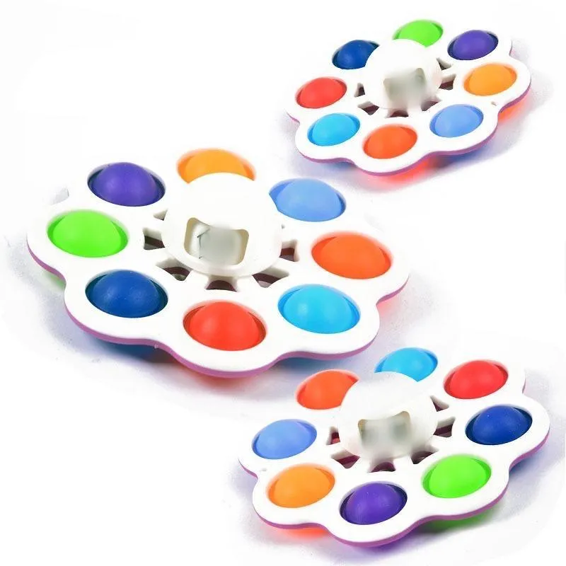 Fitget mais quente brinquedos Spin Fast Simple Dimple Sensory Push Bubble Adulto Stress Reliever Decompression Toy para Crianças Educação Antecipada