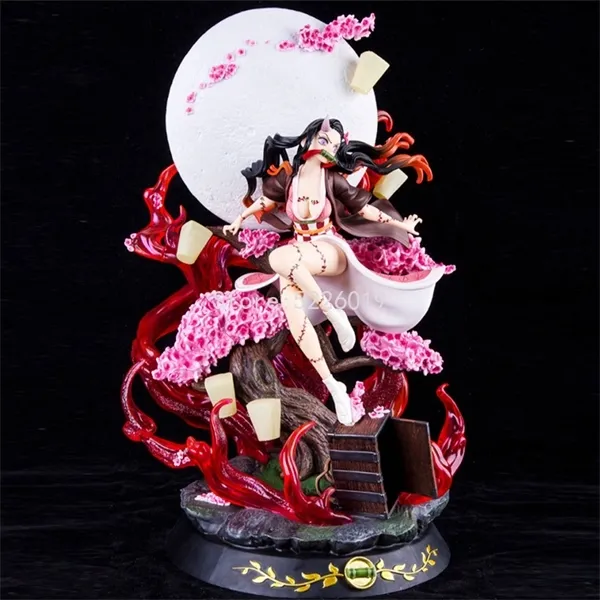 Anime Slayer GK Demon Dönüşümü Kamado Nezuko Patlayan Kan Ver. Action Figure Modeli Heykeli Koleksiyon Oyuncak C0220