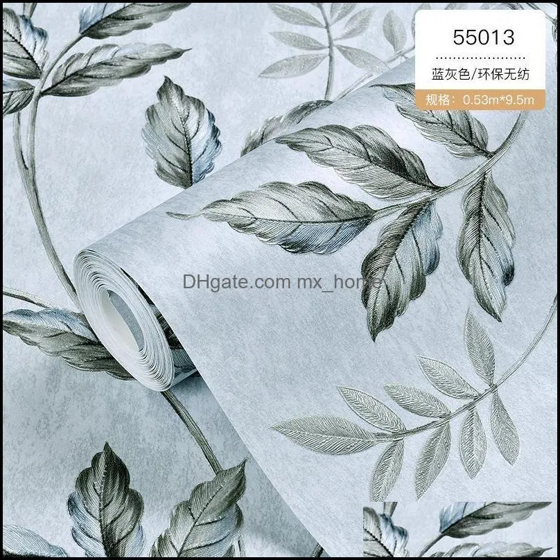 simple european fabric style unwoven wallpaper warm bedroom 3 D living room tv background wallpaper home