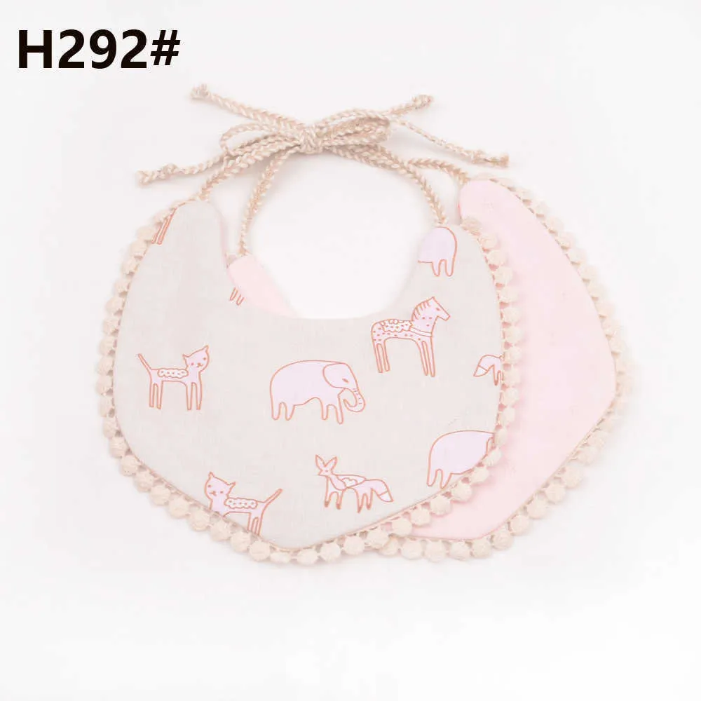 Newborn Burp Cloths Bibs Baby Tassel Floral Bandana Printed INS Fashion Waterproof Pure Cotton Saliva Scarves Pinafore Bib WMQ1083