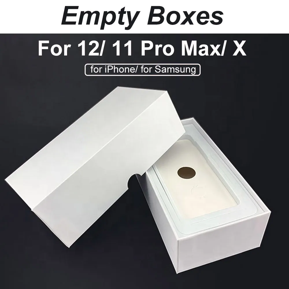 Tomma Box Mobiltelefonlådor för iPhone 12 Mini 11 Pro XS Max X XR 7 8 6 6s plus fri DHL
