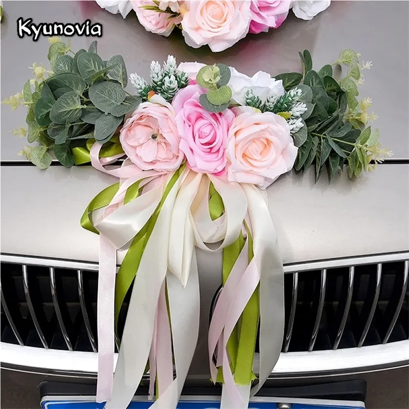 Kyunovia Accessorio per auto da sposa Car Roof Tail Simulazione Decorazione Decorazione per auto da sposa Fiore KY131 Y200104