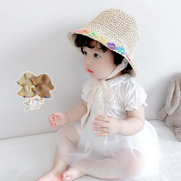 Toddler Straw Sun Hat With Wide Brim Sun Protection And Travel Beach Foldable Made From Jane0626