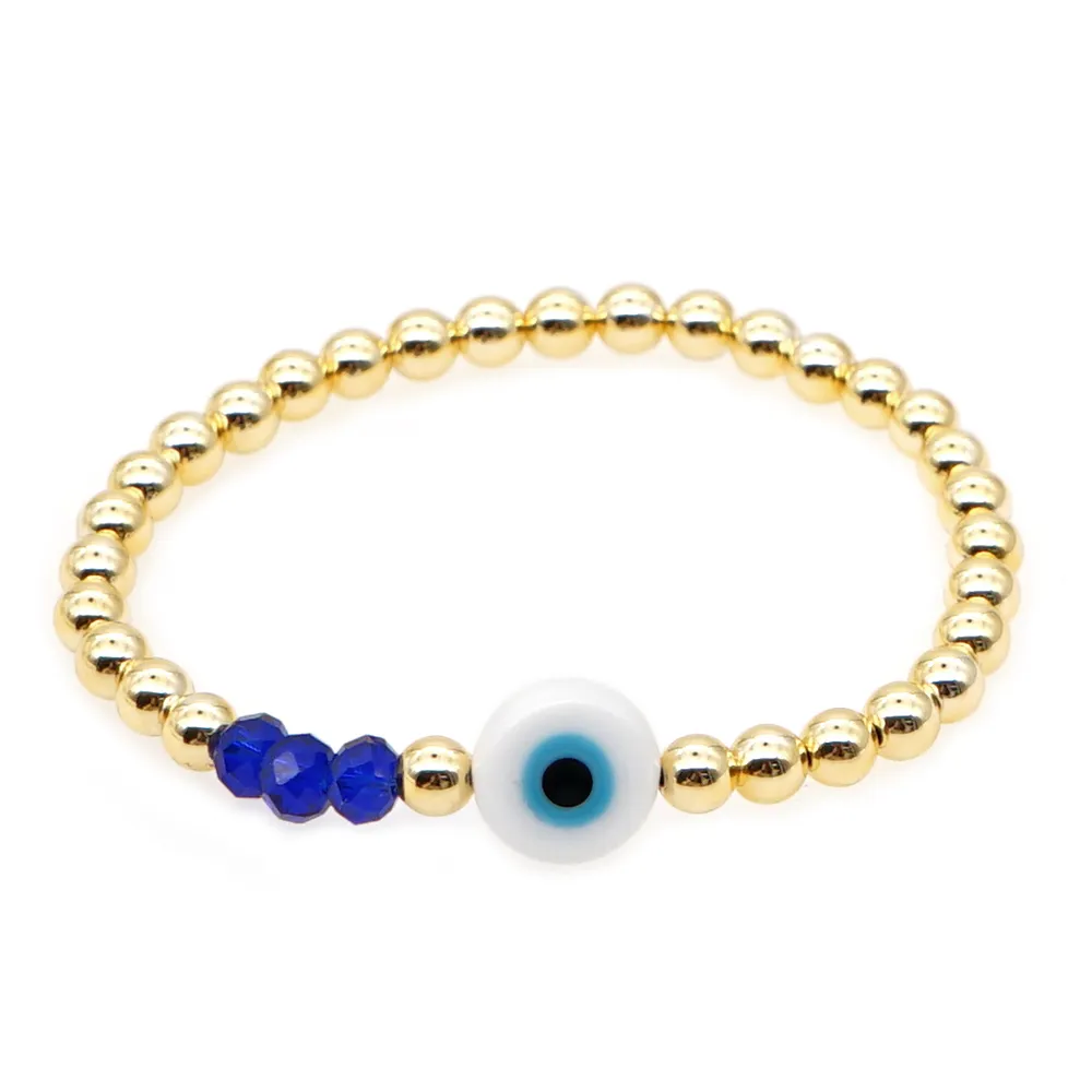 Türkische böse Augenarmbänder für Frauen Schmuck Trendy vergoldet Perlen Pulsera Schmuck Elastische Armband