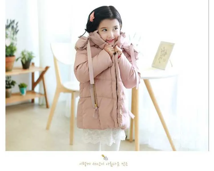  Cold Winter Warm Thick Baby Child Girl Hoody Long Outerwear Pink Duck Down & Parkas Jacket & Coat For Girls 100-150 cm (5)