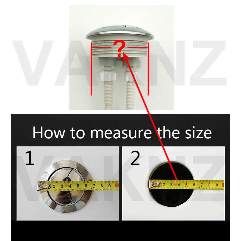 Dual Flush Toilet Button Replacement - Black Round Head, Fits 38mm/48mm/58mm Tank Holes