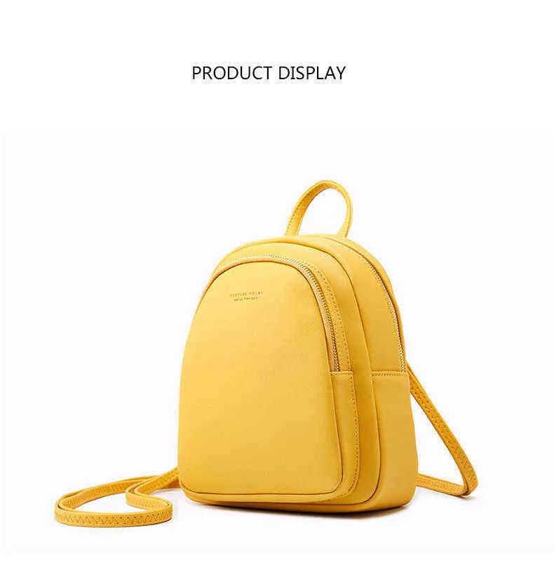 Womens Small Leather Mini Backpack Purse with Zipper Closure  display picture 2
