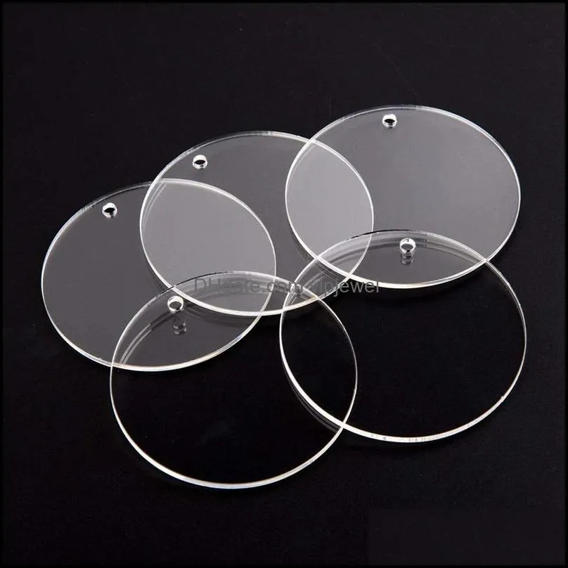 Keychains 100 Pieces 2 Inch Clear Acrylic Blanks With Hole,Durable Disc Perfect For DIY Crafts(1/8 Thick)