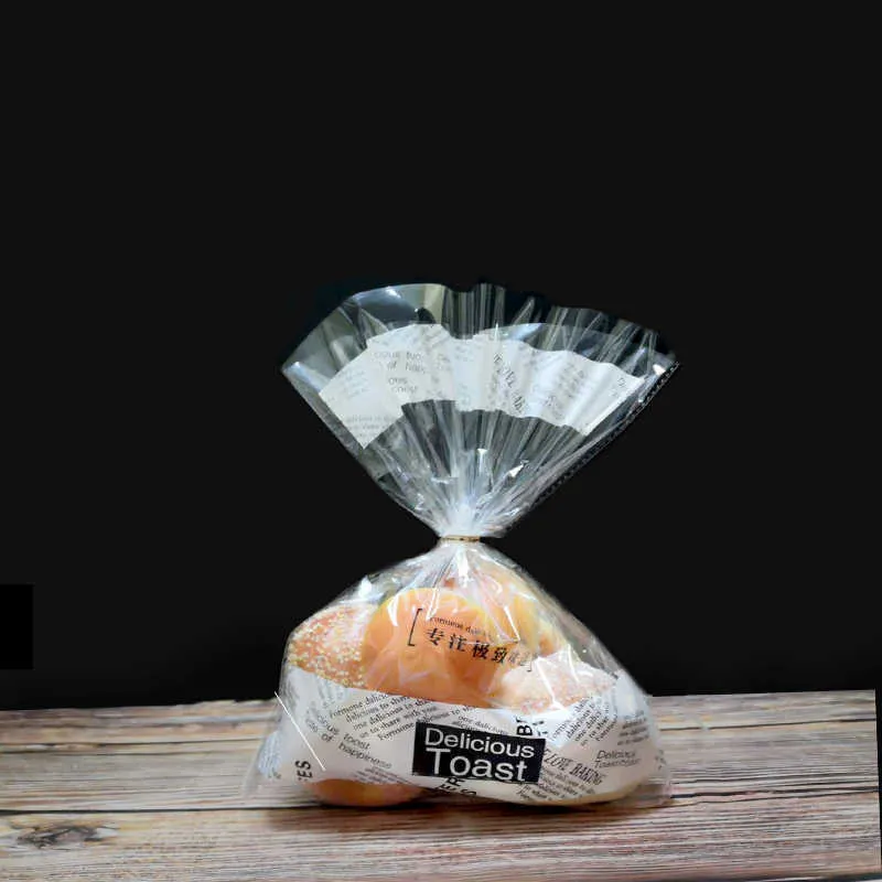 100pcs Clear Plastic Bags For Bread, Cake And Toast, Bakery