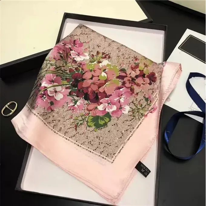 3 colors Classic scarf printed alphabet scarfs luxury silk twill square scarves for ladies 53*53cm