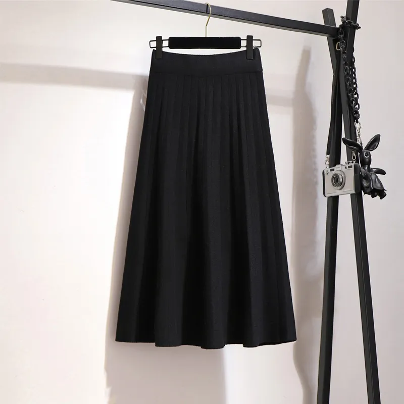 Midi plaid wool skirt for women's autumn and winter in cusual style S034 Midi plaid wool skirt for women's autumn and winter in cusual style S034