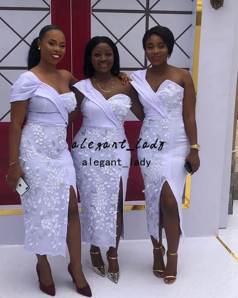 Lavender One Shoulder Nigerian Bridesmaid Dresses With Mermaid