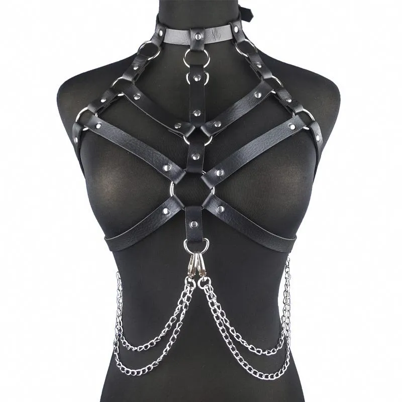 Bondage Leather Womens Underwear Sexy Lingerie Harness Goth Body Garters  For Stockings Suspenders Straps Belt Sex Toys From Blueberry14, $14.17