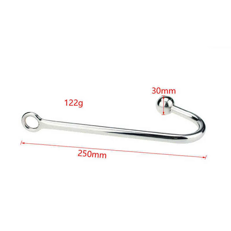 NXY Cockrings Anal sex toys stainless steel metal anal hook with ball hole butt plug dilator prostate massager SM bondage toy for man male 1123 1124