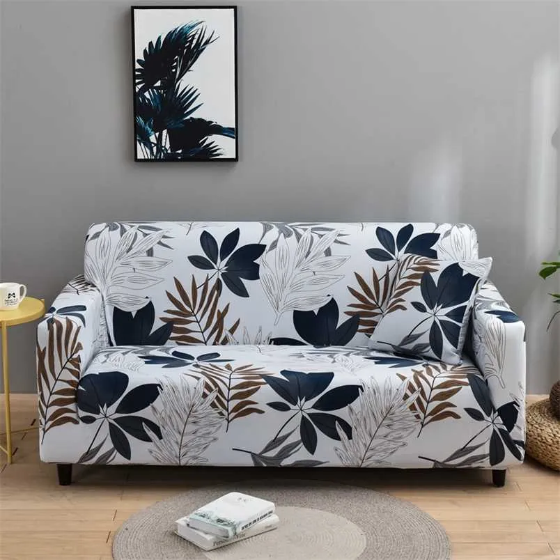 Elastiska soffa för vardagsrum Spandex Tight Wrap All Inclusive Sectional Couch Cover Furniture Slipcover 1/2/3/4 Seits 211102