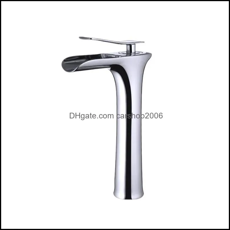 Bathroom Sink Faucets Faucet Waterfall Semi-Open Nozzle Basin High Basin1