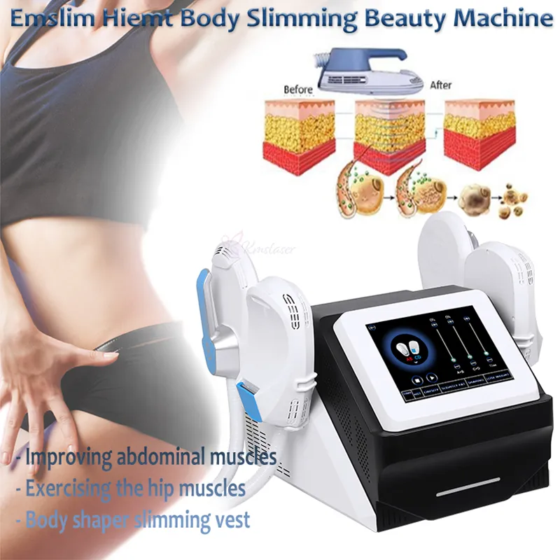 Portable 4 handles High intensity EMT EMSlim Muscle stimulate slimming machine fat burn butt lift body contouring beauty salon equipment