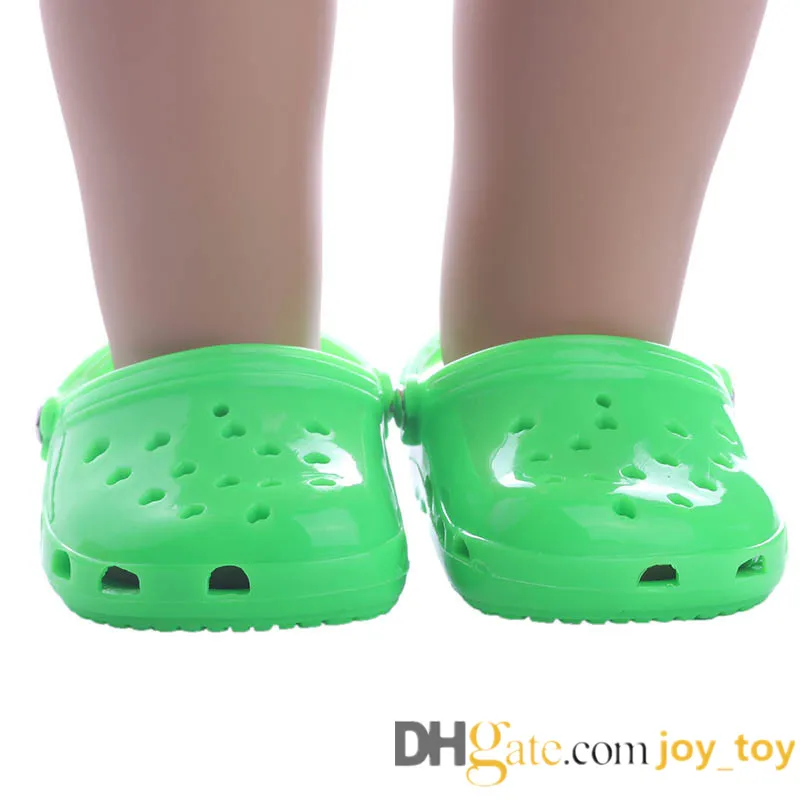 18 inch Doll Garden Shoes Clog Sliper Fashion Sandals Summer Heart Hole Shoe for 18 inch American girl doll