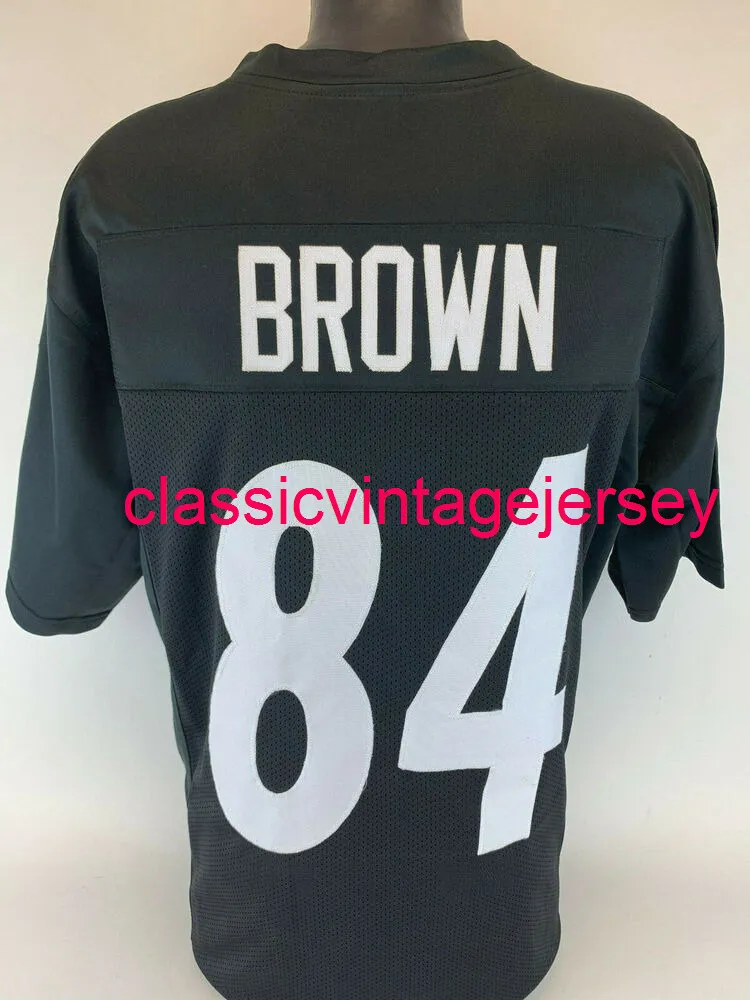 Hommes Femmes Jeunes Antonio Brown Maillot de football noir cousu sur mesure