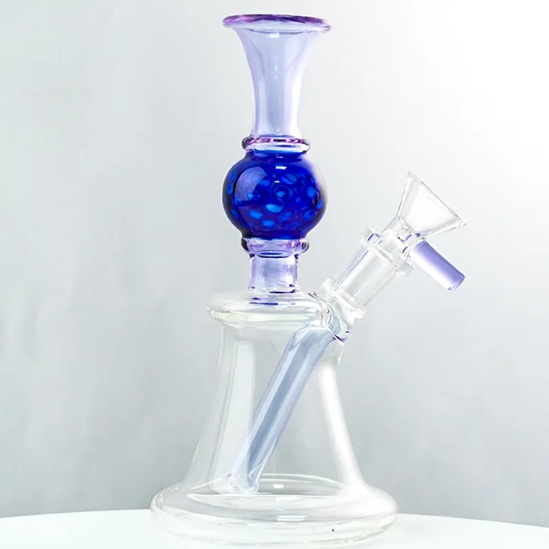 Heady Glass Water Bongs Ball Shape Bong Right Perc DAB Rig Rig Rigrör 14mm Joint Rökning Rör N Hål Perc Rig Oljebägare Bowl Partihandel