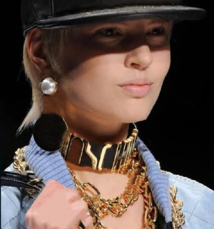 Top Metal PU Chokers Men Women jewelry Hip hop Necklaces Accessories designer Neutral Letter necklace Cute candy colored Lady bracelet