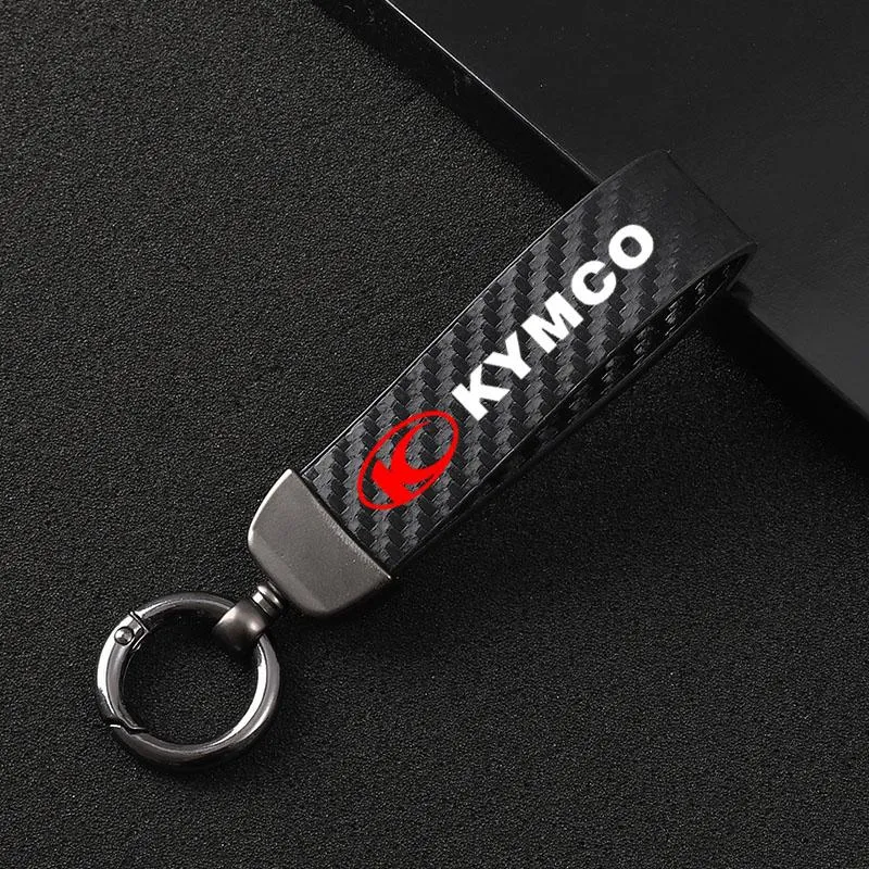 Keychains 패션 오토바이 탄소 섬유 가죽 로프 키 체인 키 링 Kymco AK550 시내 액세서리