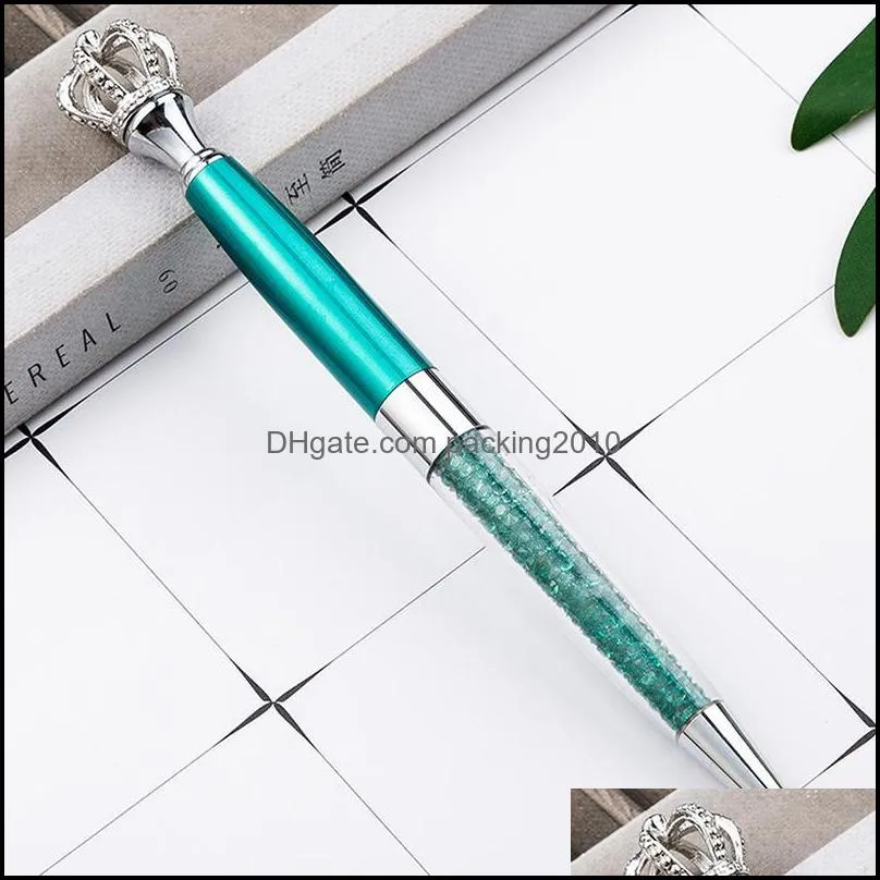 Crown Crystal Ballpoint Pen Student Creative Fashion Metal Office Supplies Business Conference Kids Gifts Pens