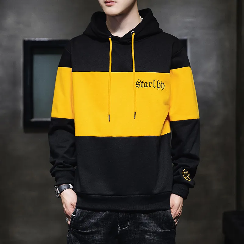 Autumn Mens Anime Graffiti Hooded Sweatshirt Hip Hop Harajuku