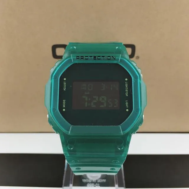 Armbanduhren Hohe Qualität G 5600 Transparentes Armband Männliche Uhr LED  Elektronisches Digitales Eis Mit Weltzeit Kleine Quadratische Uhr303o Von  62,08 €
