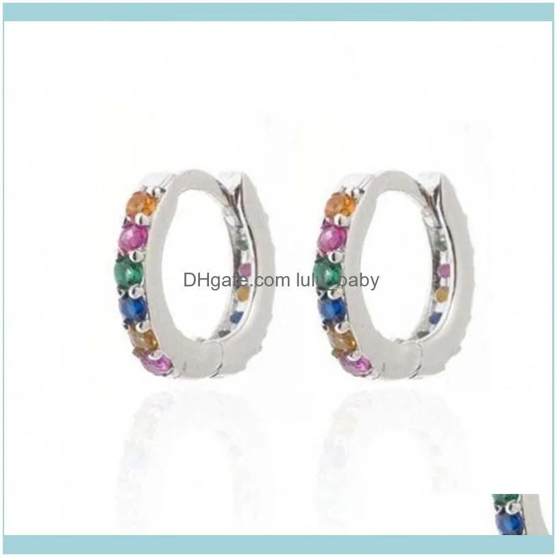 Alloy Colorful Rhinestone Statement Stud Earrings For Women Gold Color Earring Street S Fashion Jewelry Accessories Hoop & Huggie