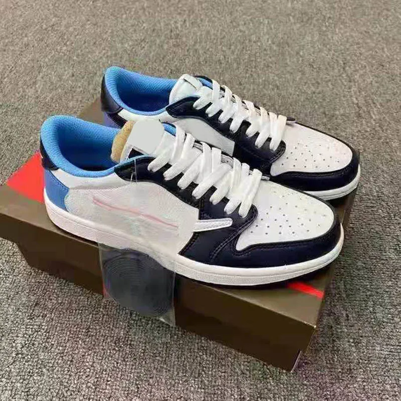 Fragment x 1 Low OG University Royal Blue White Shoes Men athletic sneaker Cactus Jack Jumpman 1s Obsidian mens sports trainers