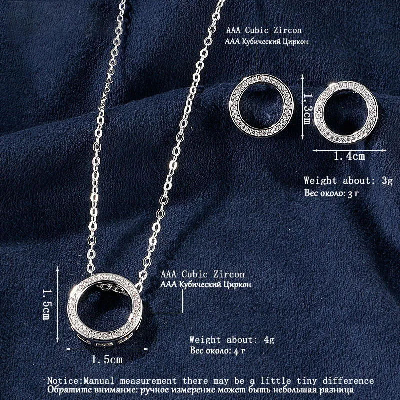 Rose Gold Cubic Zirconia Jewelry Set For Women - Ring, Earrings & Pendant Necklace - View #6