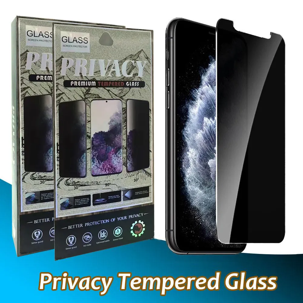 Privacy Anti-Spy Tempered Glass Screen Protector Protectors Film Ochrona telefonu komórkowego dla iPhone'a 14 13 12 11 Pro Max XR Xs X 6 7 8 Plus z pakietem detalicznym