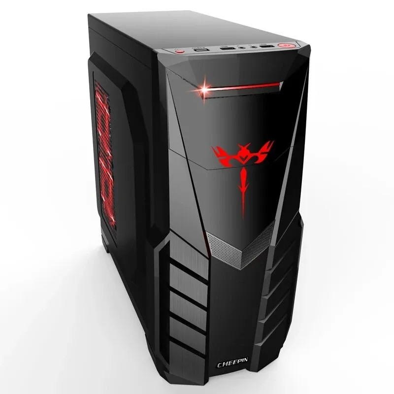 ATX Computer Gaming Case PC Tower Box Micro-Atx ITX Painel Transparente Lado Para Gamer Gabinete - Preto