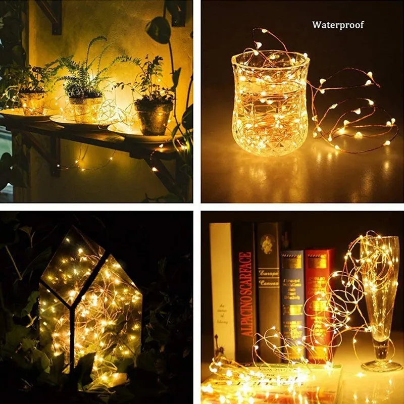 Fairy Lights Copper Draad Led String Lights Christmas Garland Indoor Slaapkamer Home Wedding New Year Decoration Battery Powered