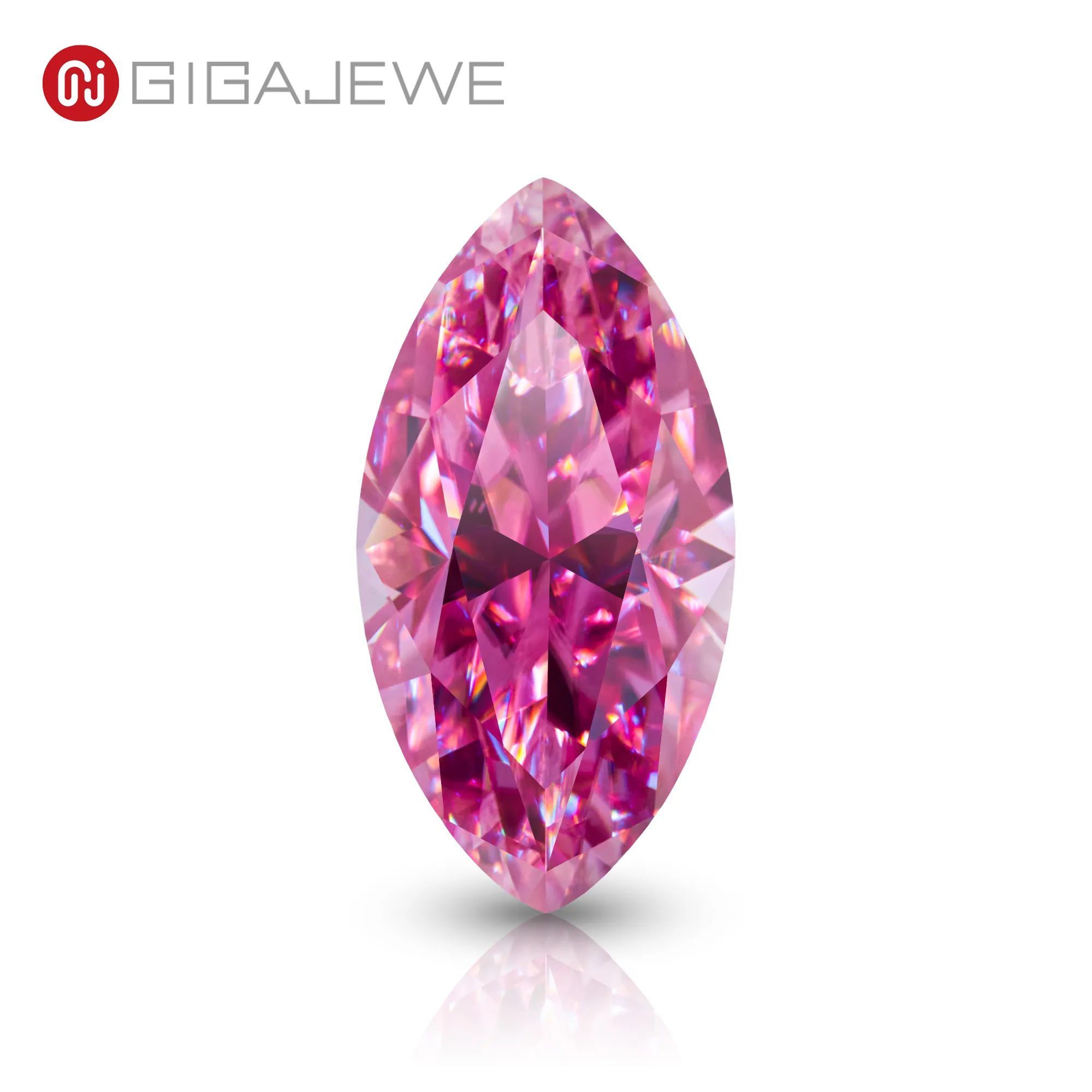 GIGAJEWE Diamante moissanite VVS1 taglio marquise di colore rosa da 1-3 ct per la creazione di gioielli