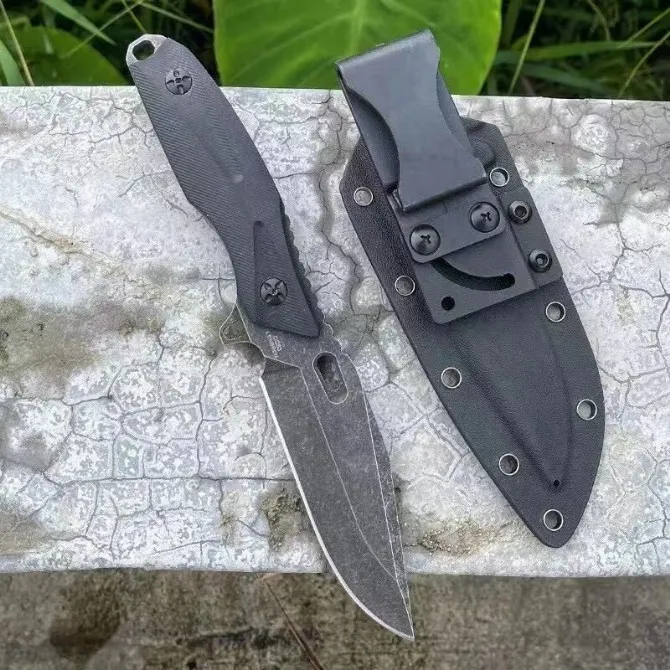 DC53 Steel Survival Knife Fixed Blade, Drop Point, Black G10 Handle ...