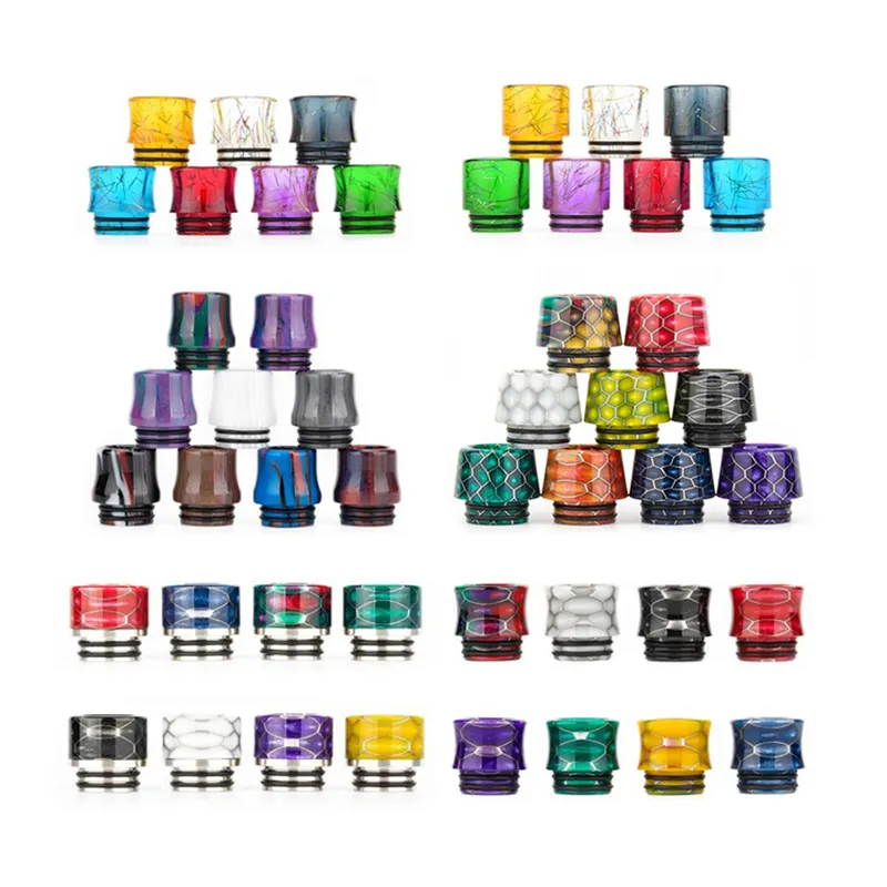 Ecig Accessories Colorful Snake Skin Drip Tips 510 810 Metal Resin Hybrid 15mm Fast Delivery Large in Stock Vape