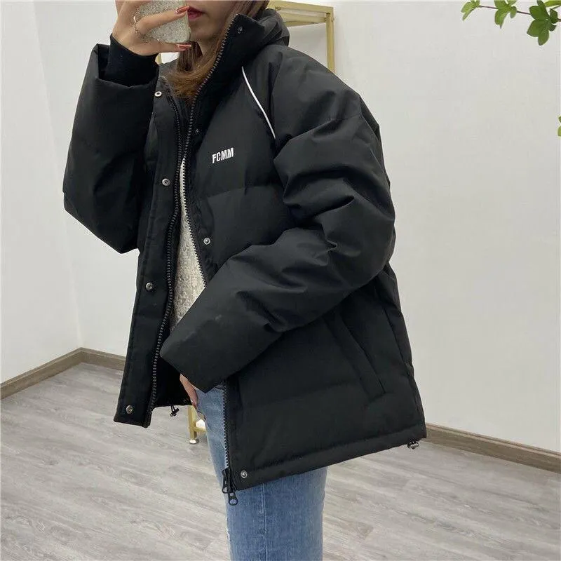 Damskie Parkas Parkas Winter Jacket Medium Coat Casual Fashion Ciepłe Duże Luźne Płaszcze z kapturem Panie Zipper Park