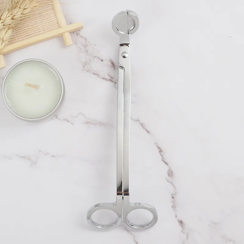 Candle Wick Trimmer Stainless Steel Candle Scissors Trim Wicks Clipper Cutter Snuffer Extinguisher Round head 18cm Rose Gold Silver HY0269