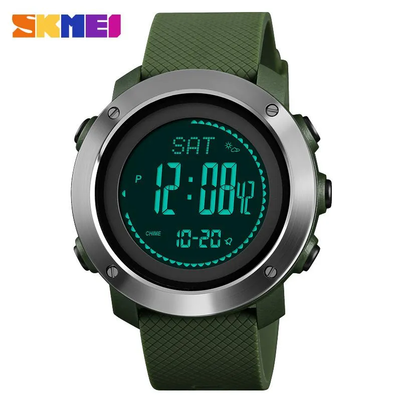 2022 SKMEI Outdoor Compass Horloges Heren Digitale Sport Horloges voor Mannen Thermometer Druk weer Tracker Horloge Reloj 1418 1427